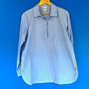 women’s denim cotton tunic casual work office mature neutral elevated‎ basic